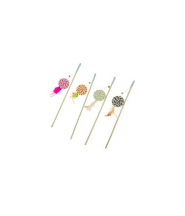 IMAC Cat Toy Cane with Sisal Sweet &amp; Feathers (40cm)1pc