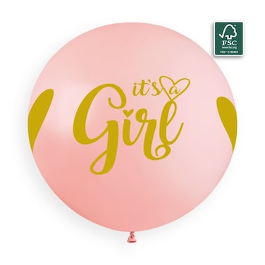 31" Latex Balloon It's A Girl Gold 1Ct