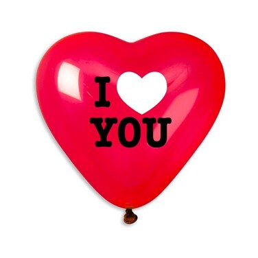 17" I Love You Red Latex Balloon 25ct