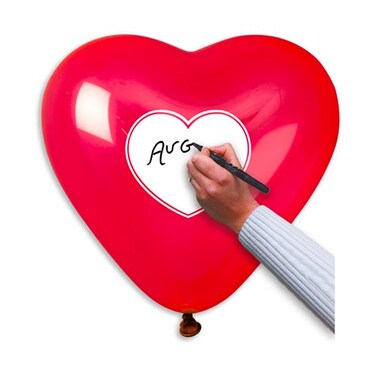 17" Write On Me Hearts Latex Balloon 25ct