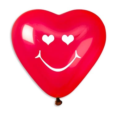 17" Smile Red Latex Balloon 25ct