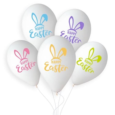 13" Easter Bunny Latex Balloon 50ct