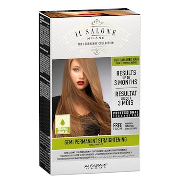 Alfaparf IL Salone Milano Semi Permanent Hair Straightening Treatment Kit With Keratin &amp; Argan Oil Kit For Damaged Hair