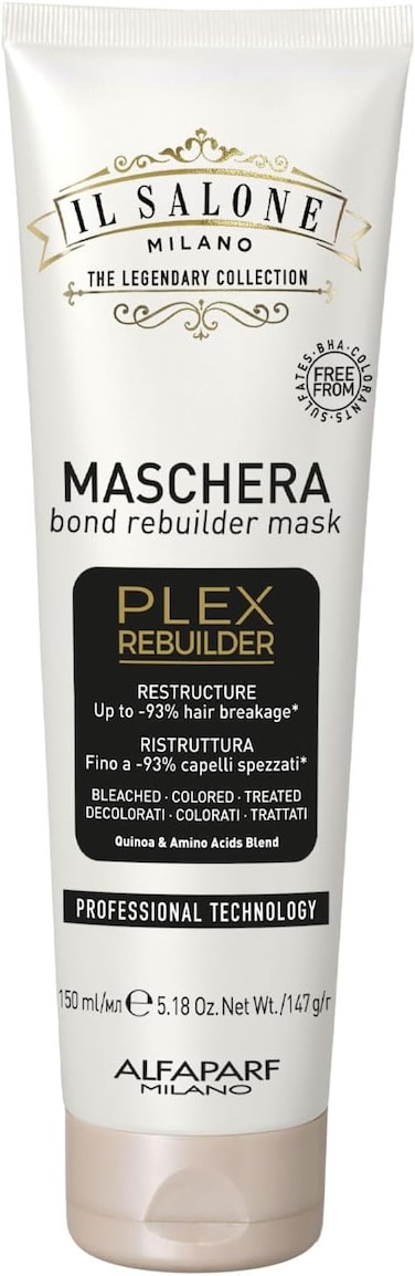 Il Salone Milano Professional Plex Rebuilder Mask For Bleached, Colored, Treated Hair - Restores And Restructures - Bond Rebuilder -Premium Quality - 5.18 Oz. / 150ml