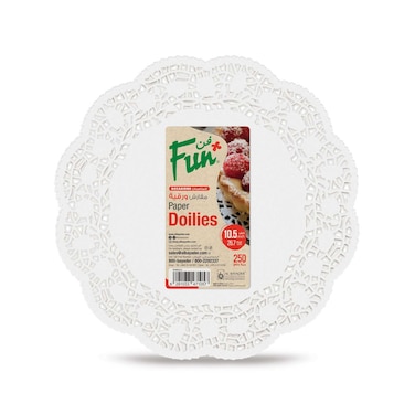 Fun Festive Round Paper Doilies White 10.5inch