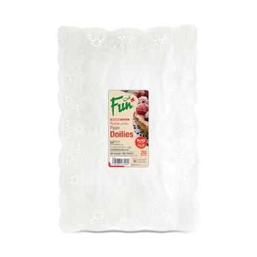 Fun Festive Rectangular Paper Doilies White 10x14.5inch