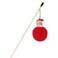 Croci Christmas Red 40cm Fluffy Santa Shaped Wand Cat Teaser Toy