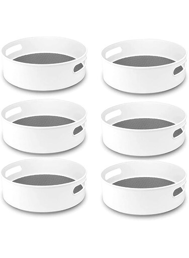 Multi Function Antiskid Rotary Storage Basin, Non Slip 9 Inch White