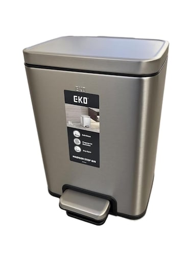 EKO Stainless Steel Pedal Trash Bin 8L Silver