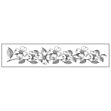 Stamperia Natural Rubber Stamp Flower Bordure