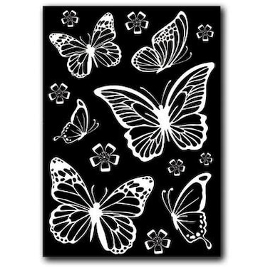DFTD01 - Rub-on - Abtibild - white decorative sticker - Butterflies - 15x22cm - Stamperia