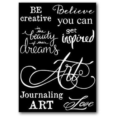 DFTD09 - Rub-on - Abtibild - white decorative sticker - Text - 15x22cm - Stamperia