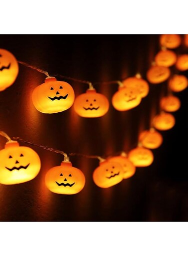 Aowin Thanksgiving String Lights,3M 20LED Fall Thanksgiving Pumpkin Lights,Battery Operated Holiday Lights for Outdoor Decor,Waterproof Pumpkin String for Party Decorations,Thanksgiving Decoration-A