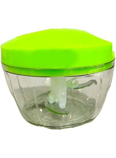 COOLBABY 1bridj Hand-pull food processor, garlic chopper, food mincer, green (Green top)
