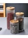 Set of 3 Glass Storage Jar With Ring Lid