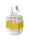 Ice Cube Bottle, 2 in 1 Touch-Free Ice Cube Tray Water Bottle, Press-to-Release Ice Tray - Easy-Release, Complete with A Built-In Straw, Perfect for Travel (White,500ml)
