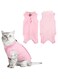 Aoflyda Cat Professional Recovery Suit, Kitten Surgery Recovery Suit for Abdominal Wounds or Skin Diseases, Cats Anti Licking Vest Bodysuit, E-Collar Alternative for Cats after Surgery Wear (Pink-L)
