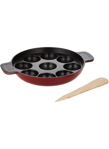 Raj Nonstick Appackara, 9 Holes, 18 Cm , Black, KA0001, Unniappam Maker , Appackara , Pancake Pan , Paniyaram