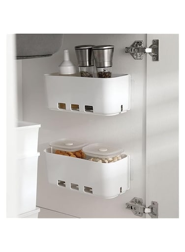 U-HOOME 2 pcs Under Sink Organizer, Sliding Pull-Out Base Cabinet Storage,Wall-Mounted Storage Drawer Shelf Rack for Kitchen Bathroom Undersink