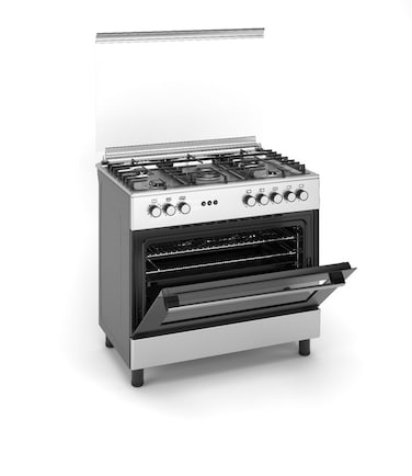 Daewoo  5 burners Gas 90 * 60cm Cooker,  Full Safety &amp; Two Hand Ignition,  Double Turbo Fans and Cooling Fan,  DGC-S965MSS  1 Year Warranty,  Made In Turkey