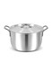 20CM 3L Premium Aluminum Cooking Pot with Dual Handles and Matching Lid for Soups Stews Boiling Heavy Duty Silver Kitchen Cookware
