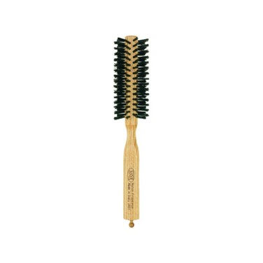 3Me Maestri Hair Brush No. 1407 &ndash; 36mm Round Brush with Ash Wooden Handle, Section Divider &amp; Heat-Resistant Nylon Bristles &ndash; Professional Styling Tool &ndash; 1 Pc
