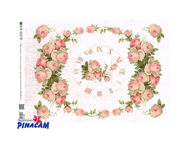 Rice paper 35x50cm DGR 239 Rose clock