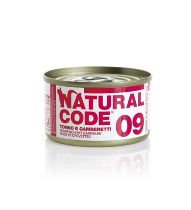 Natural Code Tuna &amp; Shrimps Cooking Water Wet Cat Food - 85G
