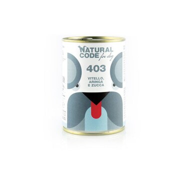 Natural Code Veal Herring &amp; Pumpkin Pate Wet Dog Food - 400G Pack of 2