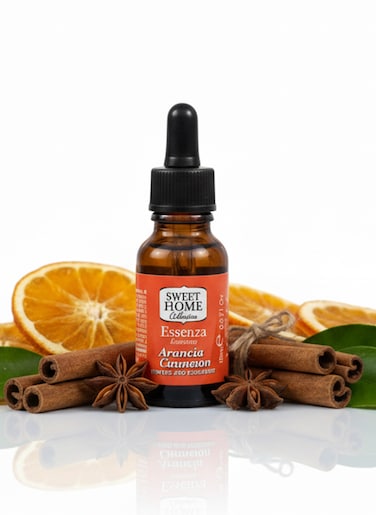 Sweet Home Essences &ndash; Orange &amp; Cinnamon Fragrance Oil, 15ml   Warm Citrus-Spice Aroma for Diffusers, Candles &amp; Home Fragrance   Energizing, Cozy Blend for Festive, Inviting &amp; Uplifting Ambience