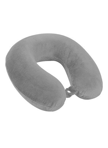 Velvet Neck and Travel Pillow Velvet Light Gray 30 x 25 x 10cm