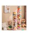 Kids' Toy Storage Box Transparent Dust Proof Toy Organizer Plastic Rotable Storage Bucket with String Light for Stuffed Animals and Plush Toys (60cm, Pink)