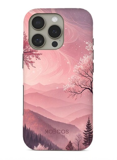 Mobcos iPhone 16 Pro Mountain Blush Premium Case Compatible with Hybrid Dual-Layer Hard Shell + Silicone Protection - Scratch-Resistant Shockproof Mobile Cover