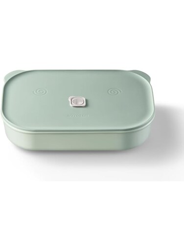 BUYDEEM Ceramic Food Storage Container with Airtight Lid, 35 oz Stackable Bento Lunch Box Microwaveable, Reusable and Dishwasher Safe, for Home Office Work and Travel, Cozy Greenish