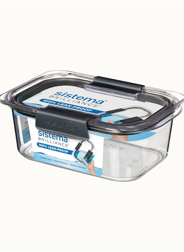Sistema 920ML Brilliance Medium Rectangle Clear : Food Storage - Microwave-safe - Dishwasher-safe - Leak-proof - BPA-free