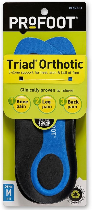 ProFoot Triad Orthotic 3-Zone Support, 1 Pair