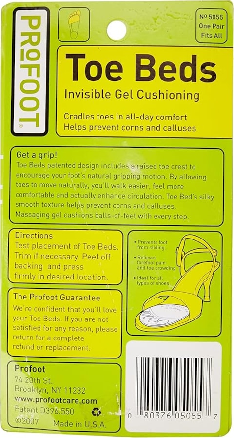 ProFoot Toe Beds Invisible Gel Cushioning, 1 Pair