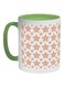 Small And Large Stars Printed Coffee Mug Green/White/Orange 325ml