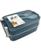Lunch Box With Spoon and Fork 2 Compartment Blue 18x10x8cm