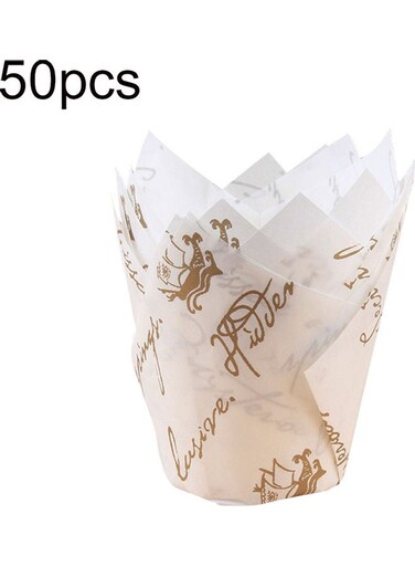 Cupcake Liner Paper Set White/Gold