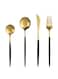 Steel Cutlery Set 4-Piece Mirror Polished Flatware Reusable Utensils Kitchen Tableware Include Fork Spoon for Home Hotel Wedding Festival Party