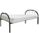 INFINI HOMES Steel Metal Rounded Single Bed with Medicated Mattress (Single, Black, 190 X 90 X 70 CM)