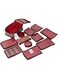 Kuber Industries Brocade Jewellery kit with 12 Pouch Solid Print With Waterproof Outer Material 12 Pouches &amp; Zipper Closure Size 25 x 17 x 10, Pack of 1 (Maroon)