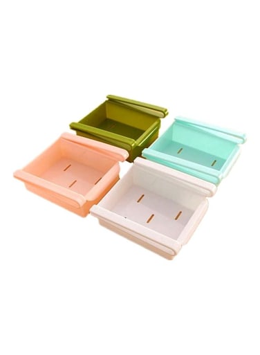 4-Piece Refrigerator Storage Box Green/Blue/Pink