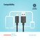 Porodo Blue USB-A to Lightning Cable 1.2m/4ft &ndash; 3A Fast Charge &amp; 480Mbps Data Transfer