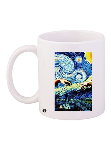 The Starry Night Printed Coffee Mug White/Blue/Yellow