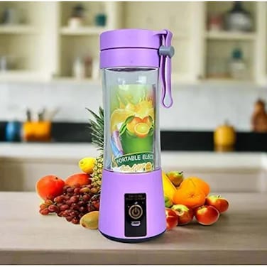 Portable Electric Juicer Bottle - 6 Blades USB Rechargeable Blender for Shakes &amp; Smoothies (300ml)