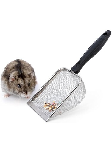 Niteangel Hamster Sand Bath Scoop: - Stainless Steel Sand Substrate Shovel Fine Mesh Metal Sifter Scooper fits Small Animal sandbath Box (Small Scoop)