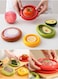 Set of 4 Silicone Fruit and Vegetable Storage Containers Fruit Crisper, Reusable Fresh Keeping Box for Fridge, Ideal for Tomatoes, Avocados, Onions, Lemons and Potatoes