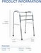 Alain Care Adult Walker Stand Assist Walker Foldable Walking Frame Mobility Aid Armrest Crutch Transit Chair for Elderly, Adults, Seniors Handicap Disabled (ALUMINUM)